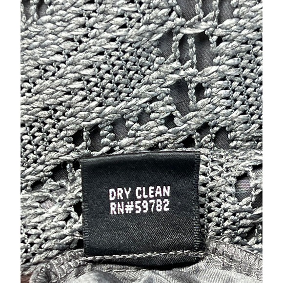 Adrianna Papell Gray Lace Cocktail Dress Party Career Size 12 Crochet Career - Picture 13 of 13